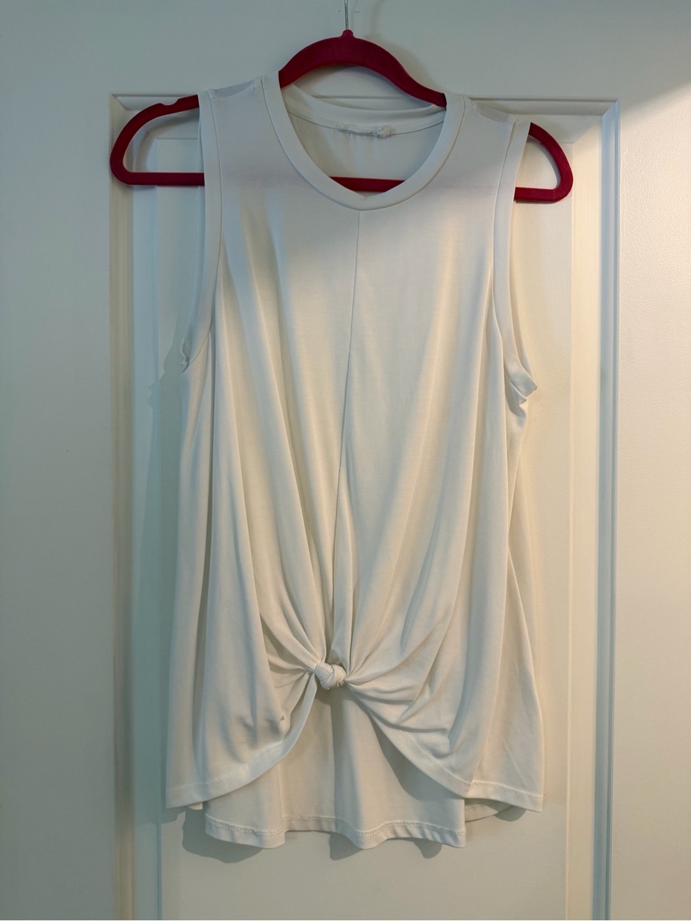 Lush Cream Twist-Front Sleeveless Tank
